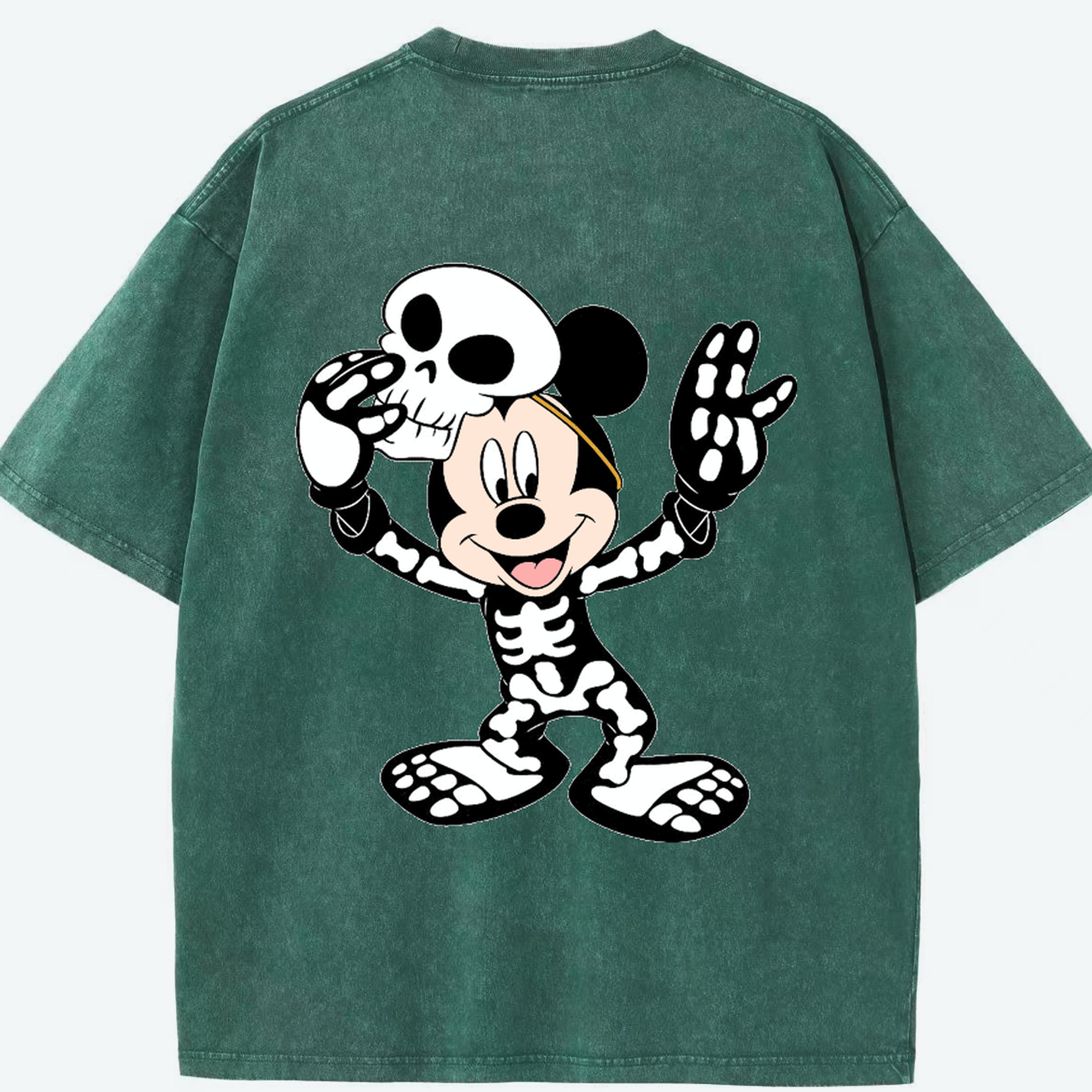 （画像用） ミッキーマウス Mickey Mouse 綿100% ヴィンテージ風 半袖Tシャツ（背面プリント）